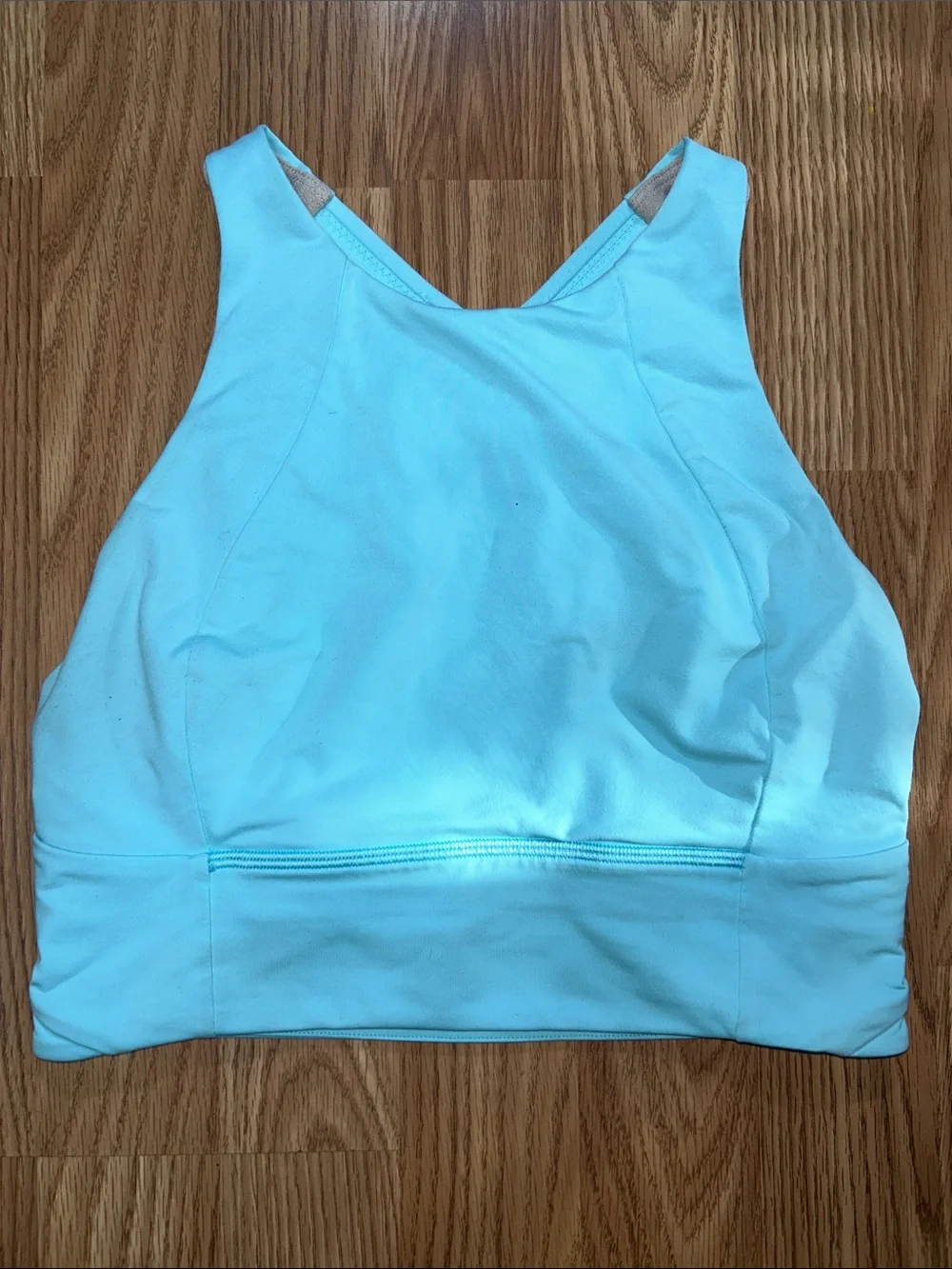 lululemon athletica Free To Be Serene Light Blue High-Neck Sports Bra